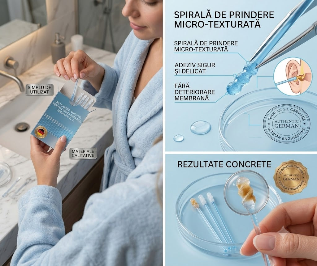 Bețișoarele de Urechi EcoClean cu Vârf Spiralat, Reutilizabile - 16 buc