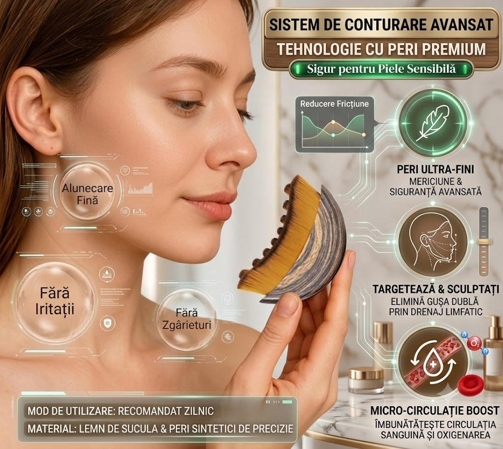Remodelare facială PREMIUM - Perie pentru Contur și Masaj