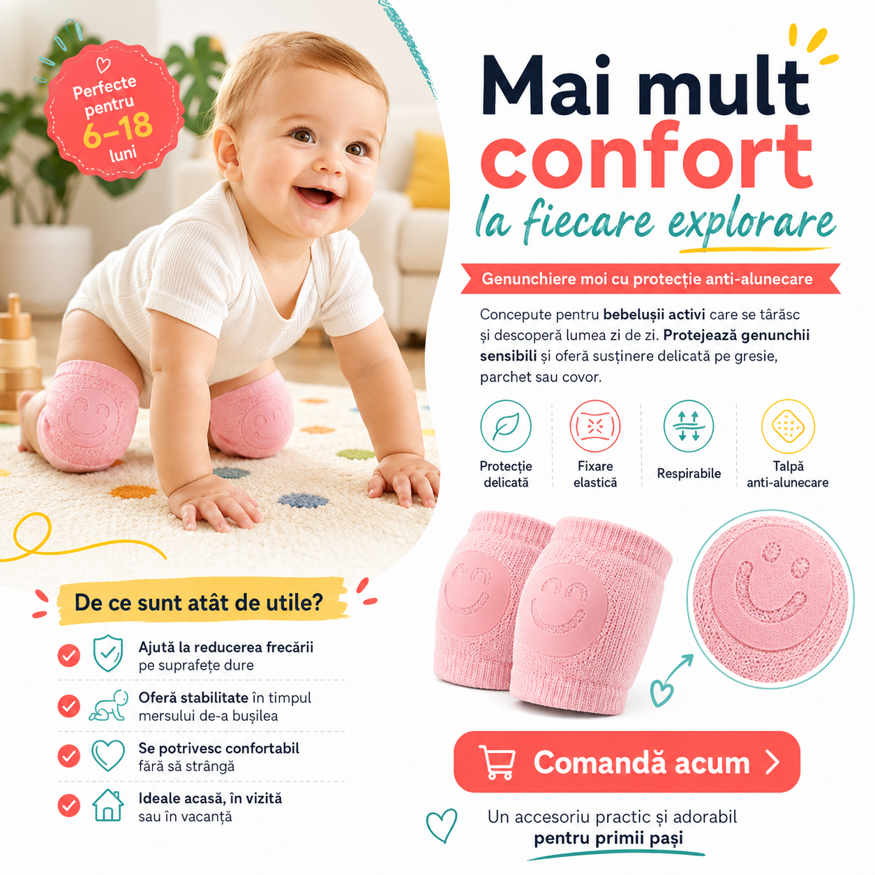 Genunchiere Protectoare pentru Bebeluși - Baby Protect