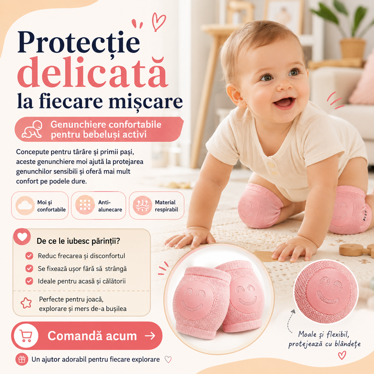Genunchiere Protectoare pentru Bebeluși - Baby Protect